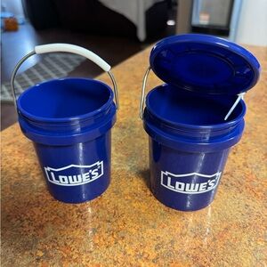 Lowe's Set  2 Blue Mini Buckets